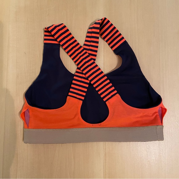 LULULEMON small/medium sports bra. Great support. Bright orange and navy. - Picture 5 of 6